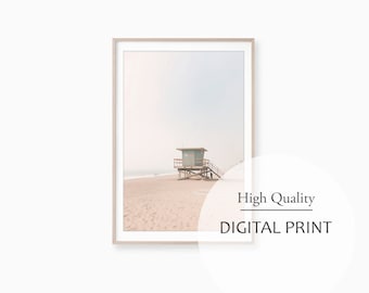 Beach Wall Print, Southern California Beach Wall Art, Printable West Coast Venice Beach, LA Shore Art, Digital Art - #5 of 20