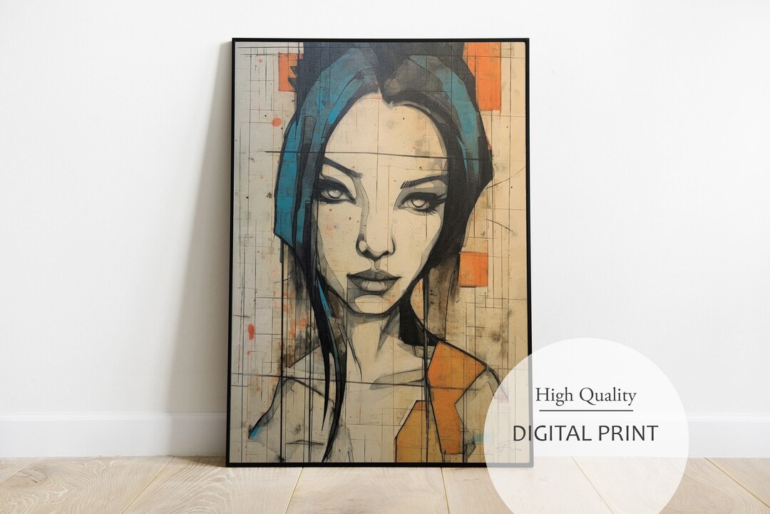 Abstract Portrait Painting, Modern Wall Decor, Modern Art, Original