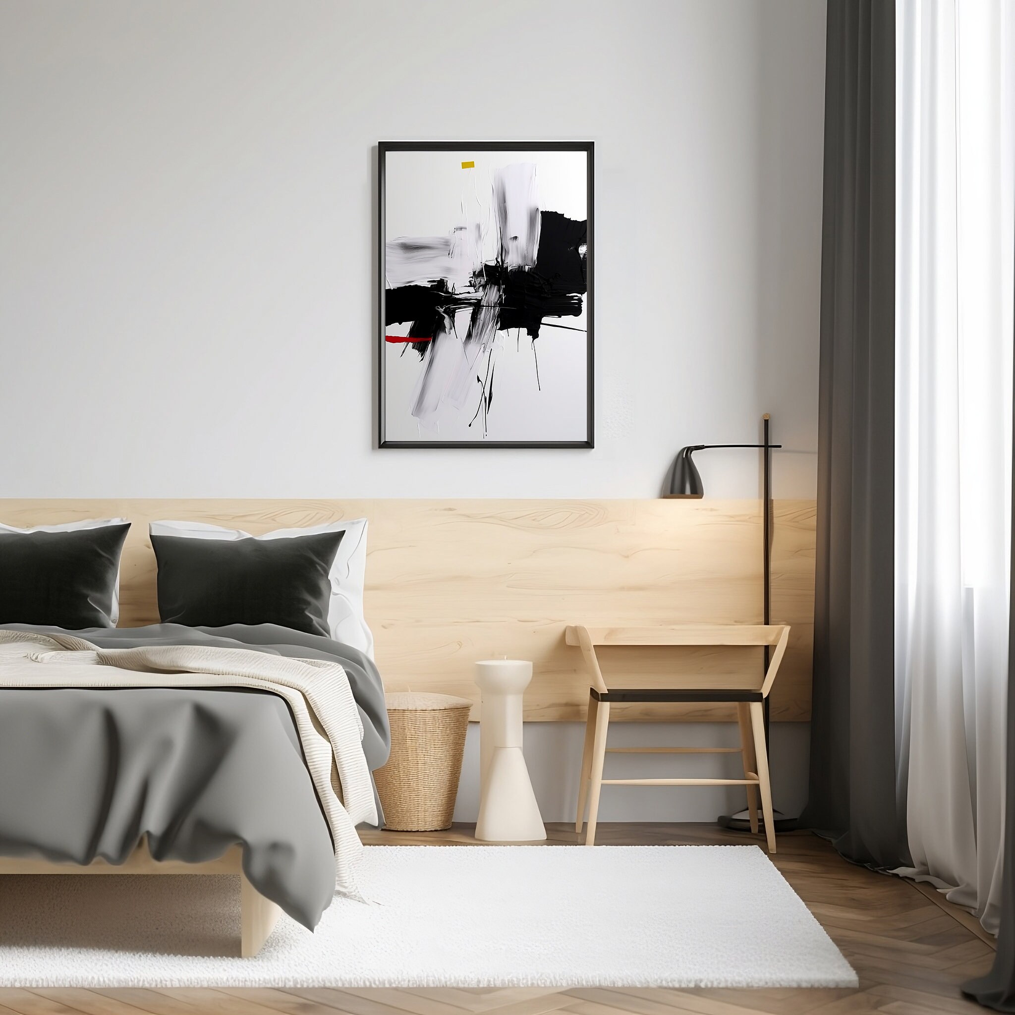 Abstract Ink Brush Art, Brush Strokes, Brush Print, Brush Wall Art
