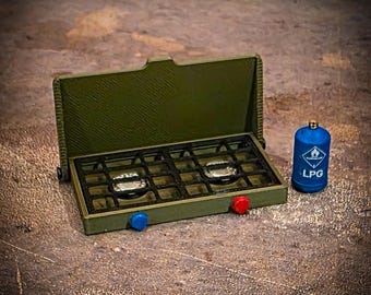 1/10 Scale Camping Stove BBQ- Miniature for RC Crawler, Axial SCX10, Traxxas TRX4 | 110 Realistic Garage & Roof Rack