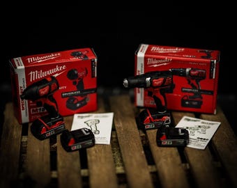 Handmade 1/10 Scale Miniature Power Drill, Battery, Box, Instructions