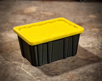 1/10 Scale RC Storage Tote Box - Stackable Garage Bin for RC Crawler Roof Rack, Axial SCX10, TRX4, Drift Diorama | Scale Plastic Crate