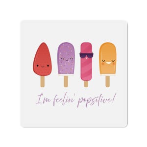 Fun Summer Die-Cut Magnets, Cute Ice Cream Magnets for Home, Kitchen Decor, Gifts for Kids, Popstive Vibes, Refrigerator Magnets