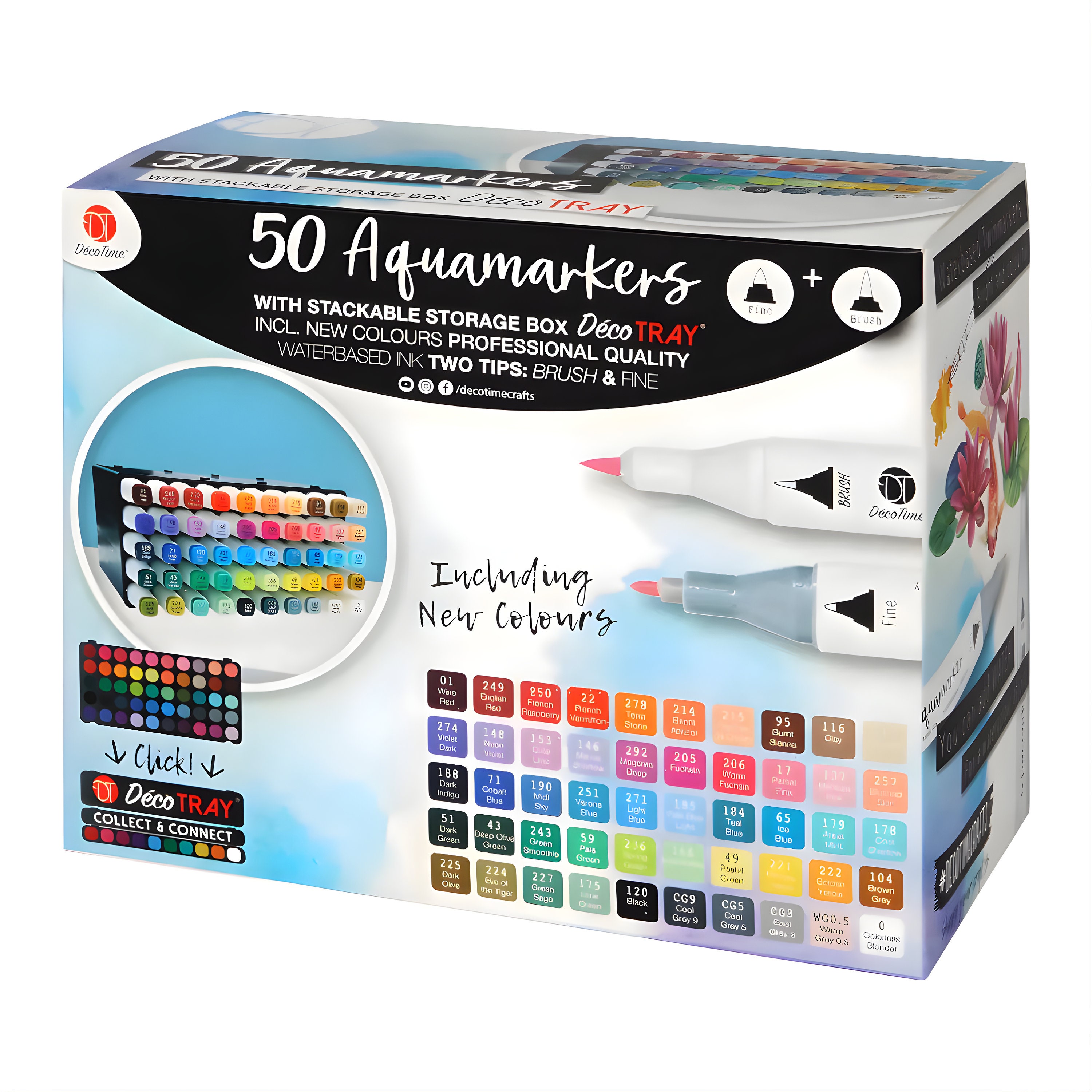 50 Pcs Aquamarkers Watercolor Coloring Markers Dual Brush Tip -  Finland