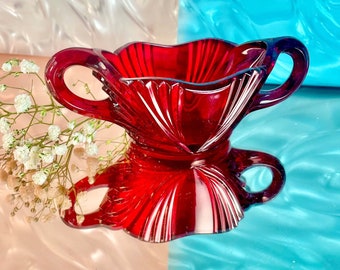 Glass Red Heart Loving Cup