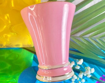 Iridescent Pink & Gold Porcelain Vase