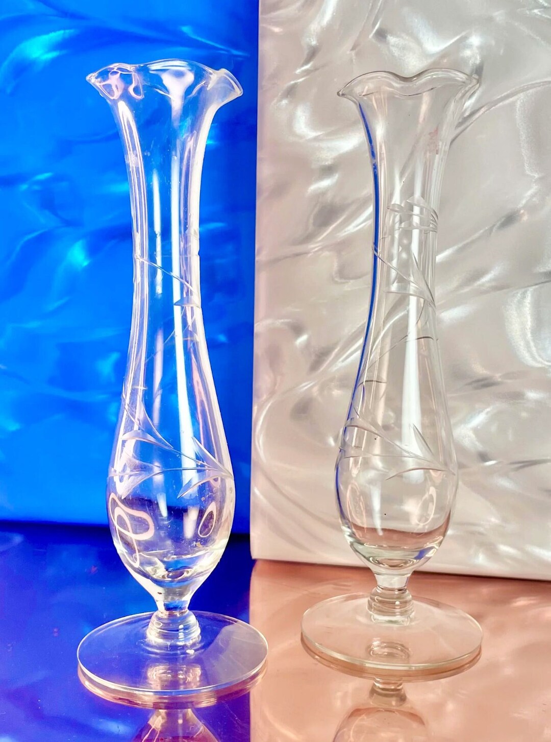 Etched Glass Candle Holders Etsy