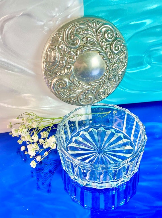 Silver and Glass Mirrored Jewelry Box