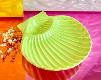 Lime Green Ceramic Shell Dish