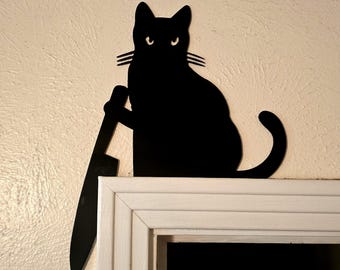 Killer Cat, 14 ga steel, 12.75" x 9.5" powder coated gloss black