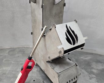 Rocket Stove 12" Tall Collapsible Easy Assembly with Carrying Bag