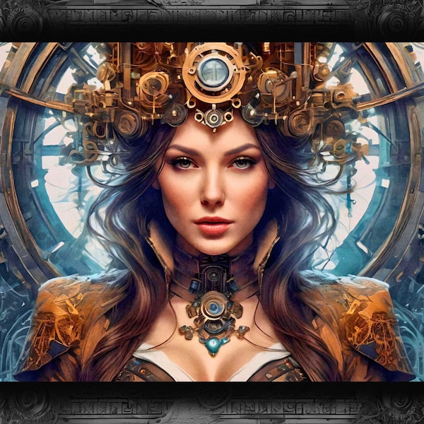 Steampunk Digital Art for Printing or Graphic Design| Fantasy Artwork Poster as Printable Stock Image Good for Commercial POD.