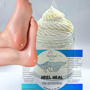 Set of 3 Heel Heal intensive Foot moisturizer, cracked heels, dry feet, with feet covers for full absorption