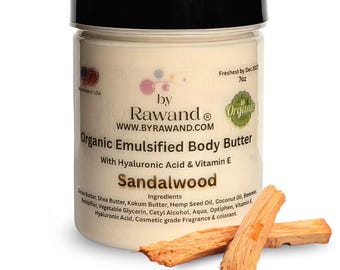 Sandalwood Body Butter: Organic Shea & Cocoa, Masculine Scent