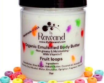 Organic Whipped Body Butter: Shea, Cocoa & Coconut Oil - 7oz
