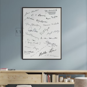 Famous Authors Autographs Print: Literary Wall Art (Digital Download)