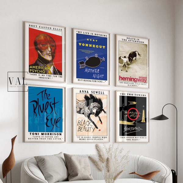 Classic Novels Book Cover Poster Wall Art | Livingroom Decor Posters | Book Lover Gift , Bookish Decor | Library Wall Decor