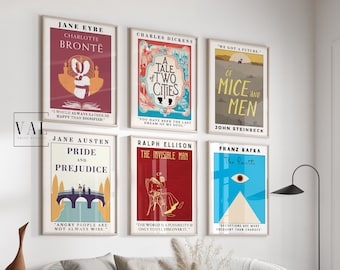 Classic Novels Book Cover Wall Art | Library Decor Poster | Book Lover Gift , Bookish Decor | Classroom Decor