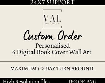 Custom Book Cover Art Print Set: Personalized Wall Decor (Digital Download)