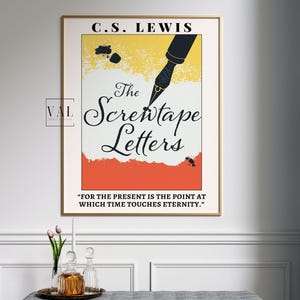 Póster del libro Cartas del diablo a su sobrino, decoración para sala de estar, arte literario para rincón de lectura, libros, ilustraciones, carteles de libros, arte de pared digital