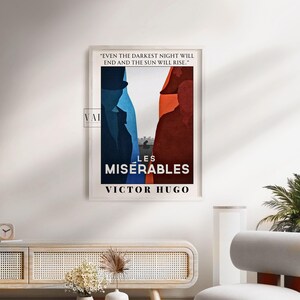 Les Miserables Poster Wall Decor Instant Download Printable Book Art For Library Decor As A Reader Gift , Classroom Decor Art