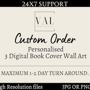 Customised Book Cover Wall Art Set of 3 | Home Decor Ideas | Printable Poster | Digital Download Wall Print | Classroom Wall Book Poster