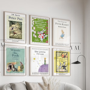 Homeschool Prints |Set of 6 Book Cover Educational Posters | Montessori Classroom Decor Print | Neutral Kids Decor