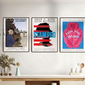 Conjunto de 3 carteles de libros Decoración para la educación en el hogar Conjunto de 3 carteles educativos Póster de aula de literatura inglesa Descargas digitales Carteles imprimibles