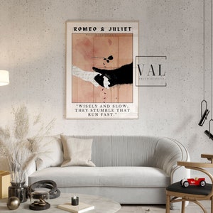 Romeo and Juliet Poster Wall Art | Home Decor Ideas | Printable Poster | Digital Download Wall Print | Printable Wall Poster