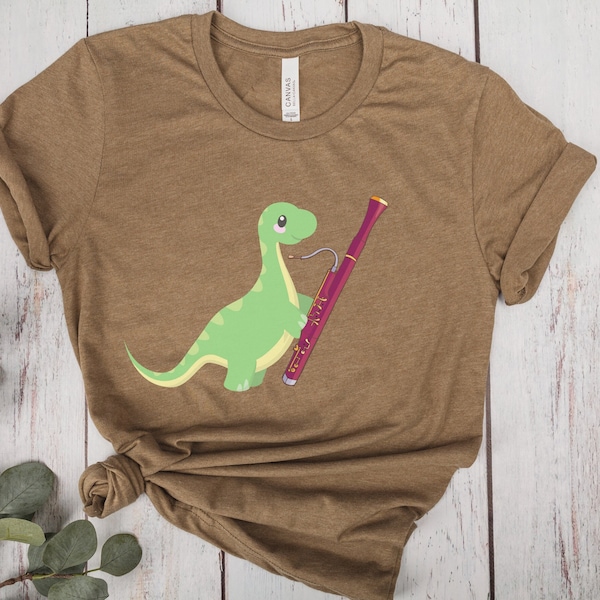 Funny Bassoon Dinosaur T-shirt, Bassoon Gift, Bassoon Shirt, Bassoon Humor, Gift for Bassoon Player, Double Reed, Bassoonist, Bassoon Tshirt