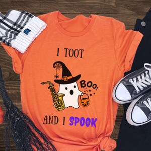 Spooky Saxophone T-shirt, Saxophone Halloween Shirt, Funny Sax, Gift for Sax Player, Saxophone Gifts, Gift, Sax Shirt, Saxophone Tshirt