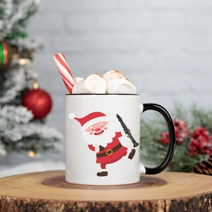 Mug de Noël clarinette, cadeau de Noël pour joueur de clarinette, tasse à café de vacances clarinette, tasse à café de Noël clarinette, cadeaux clarinette