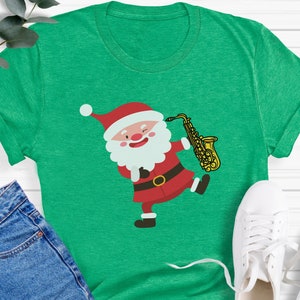 Saxophone Christmas T-shirt, Saxophone Christmas Shirt, Saxophone Tshirt, Gift for Sax Player, Saxophone Xmas,  Saxophone Christmas Gifts