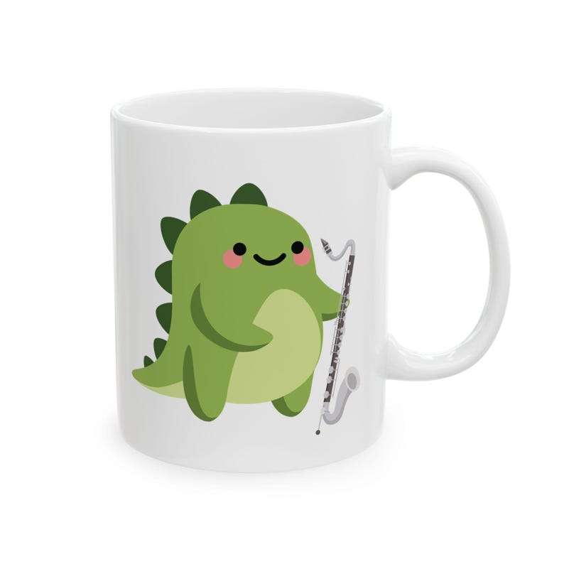 Bass Dinosaur Mug, Gift for Bass Player, Bass