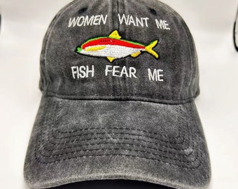 Baseball cap, casual fashion, versatile, women want me, fish afraid of me