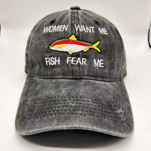 Baseball cap, casual fashion, versatile, women want me, fish afraid of me