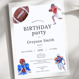 Football Birthday Party Invitation