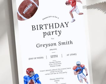 Football Birthday Party Invitation