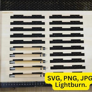 Arquivo de corte a laser Ballpen Jig de 20 slots (Lightburn, PNG, SVG, PDF)