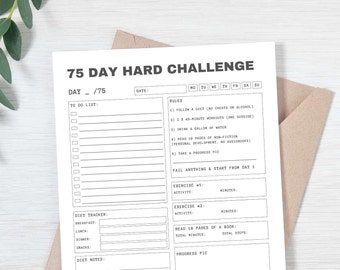 75 Day Hard - Daily Planner