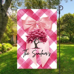 Garden Flag Red Preppy, Personalized Garden Flag, Outdoor Decor, Custom Garden Flag, Coquette Aesthetic, First Home Gift, Wedding Gifts Yard