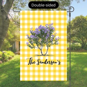 Drapeau de jardin personnalisé, Décoration extérieure, Drapeau de jardin personnalisé, Drapeaux de jardin extérieur, Cadeau pour première maison, Cadeaux de mariage, Drapeau de jardin nominatif recto-verso
