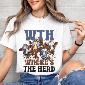 Cow T-shirt, Cute Cow Shirt, Gift for Friend, Cow Lover, Brown Cow Tee, Country Cow Shirt, Our Herd, Graphic Cow Tee, Animal Farmer Birthday