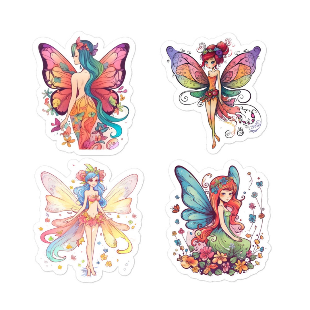 Fairy Stickers Premium Vintage 4 Stickers - Etsy