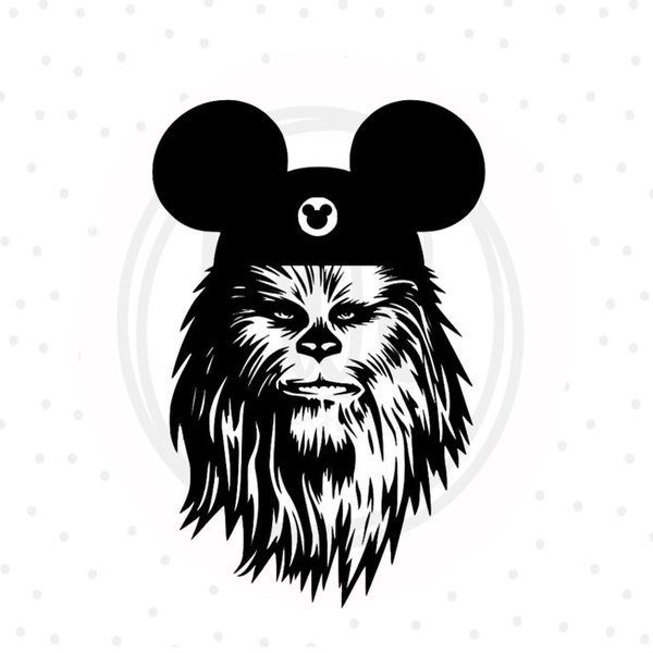 Chewbacca Mickey Ears PNG - Ready to Press -Family Trip Shirt- WDW Shirt - Vinyl Cut File, Customized Gift PNG