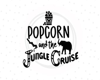 Popcorn & Jungle Cruise PNG - Ready to Press -Family Trip Shirt- WDW Shirt - Vinyl Cut File, Customized Gift PNG