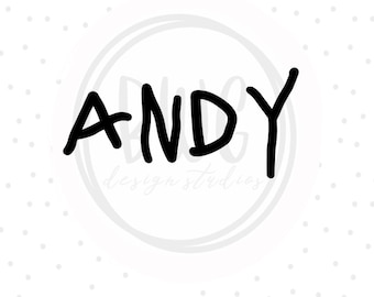 Andy Signature Toy Story PNG - Pressklar - Familjesemestertröja - WDW-tröja - Vinylklippfil, Anpassad Gåva PNG