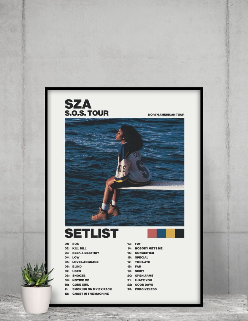 SZA Poster SOS Tour Merch Wall Art Print Album Setlist Etsy