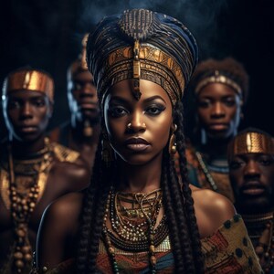 African Queens with Servants