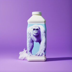 Big Foot und Yeti auf Milchkarton